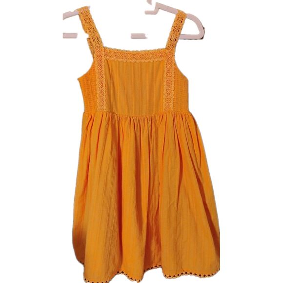 Joie Girls‎ Orange Summer Dress Size 12 (11-12 Yrs) Cotton Smocked & Lace - Picture 1 of 6